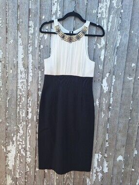 Maria Bianca Nero Silk Charmeuse Jewel Neck Midi Dress Size Large